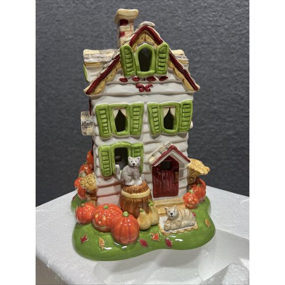 AVON Autumn's Glow Tealight House By Luminous Treasures Fall/Halloween 2002 - Picture 4 of 10